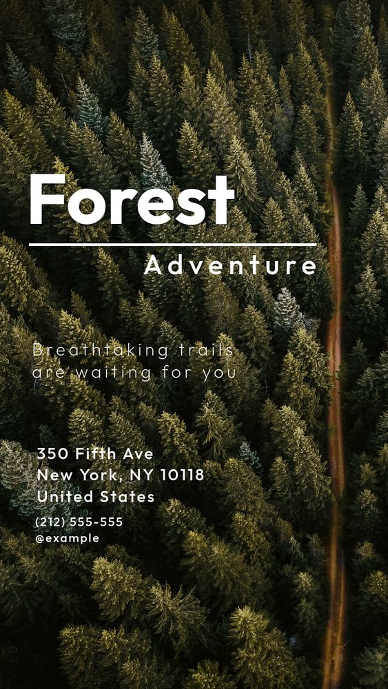 Forest adventure Instagram story template, editable text