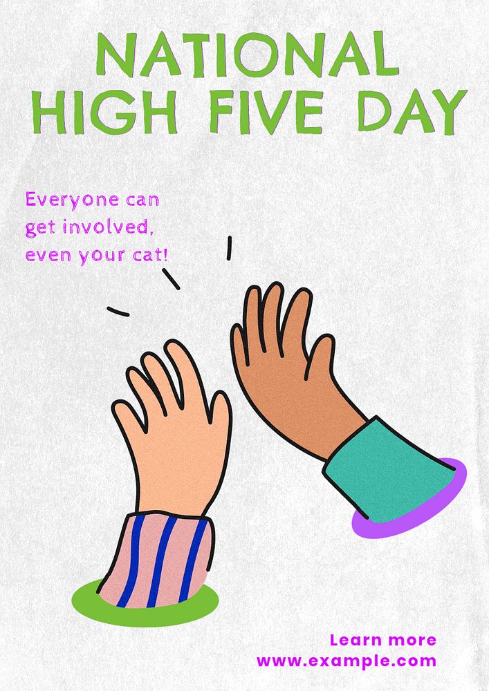 High five day  poster template, editable text and design