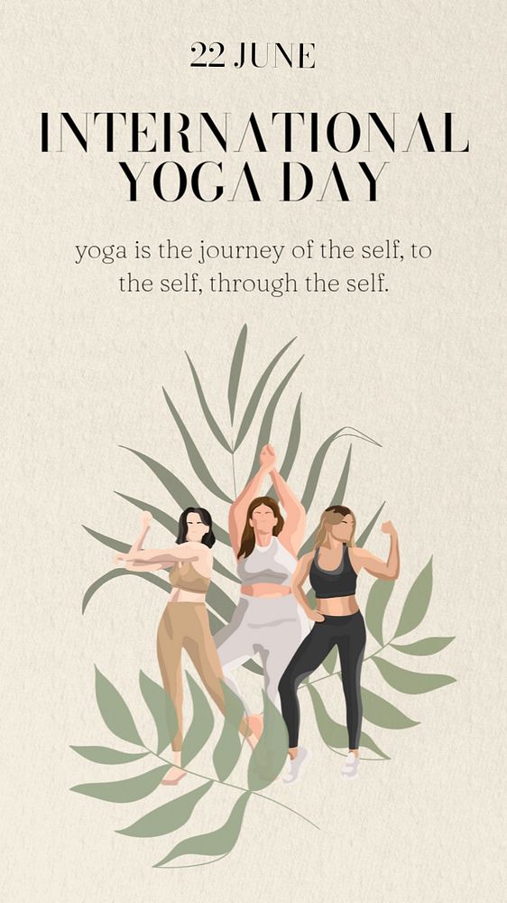 Yoga Day Instagram story template, editable text