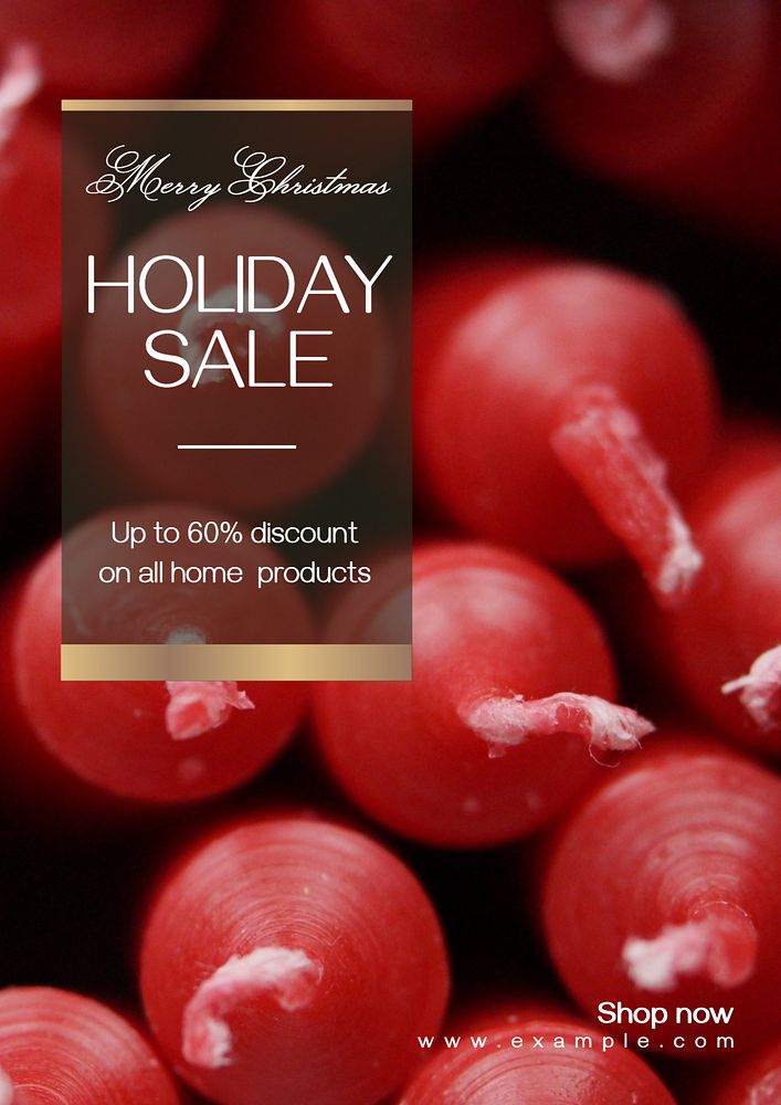 Holiday sale  poster template, editable text and design