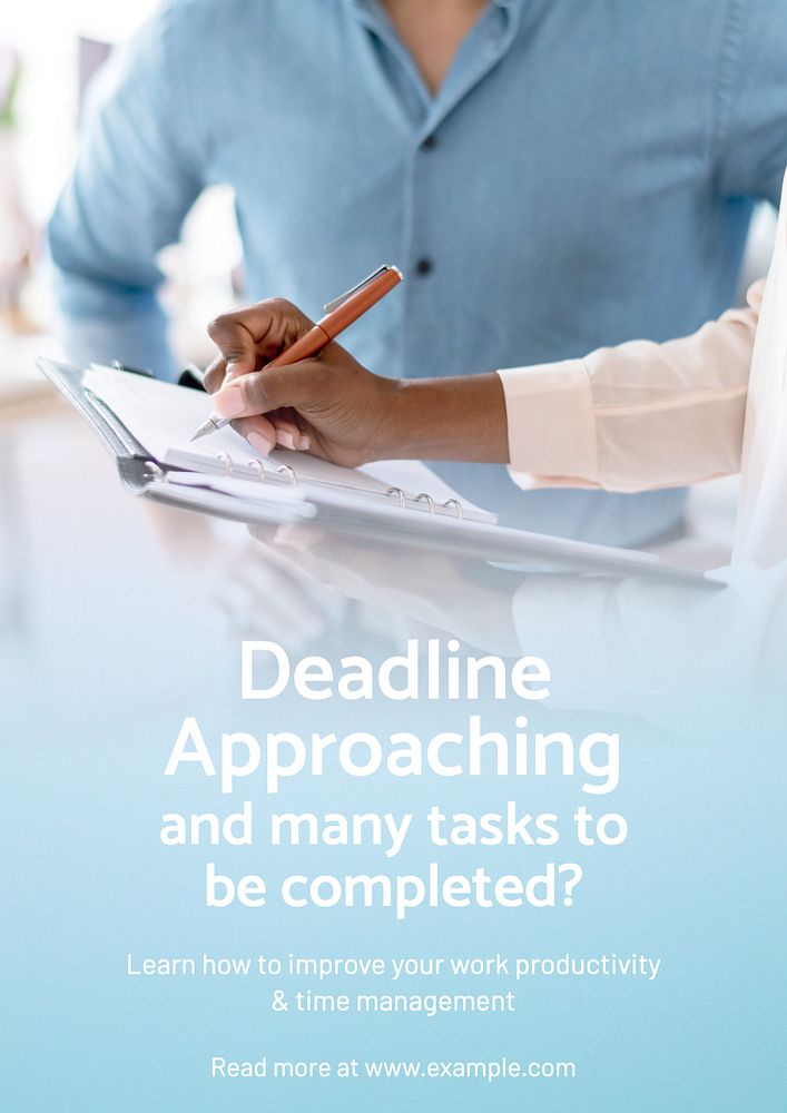 Deadline approaching poster template, editable text and design