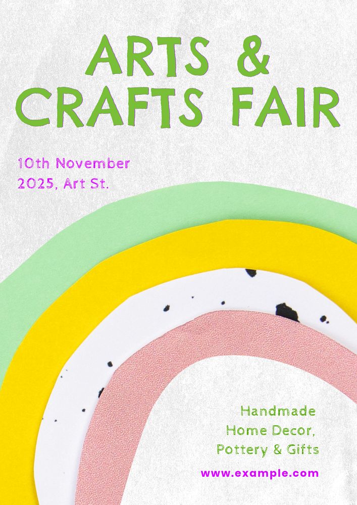 Art & craft fair  poster template, editable text and design