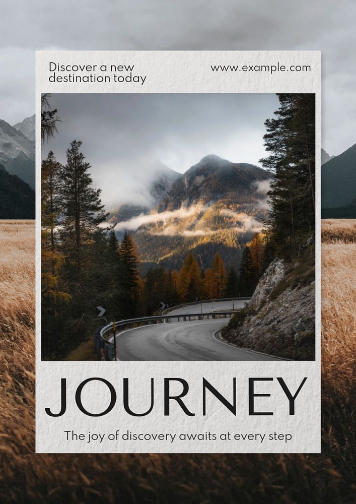 Journey  poster template, editable text and design