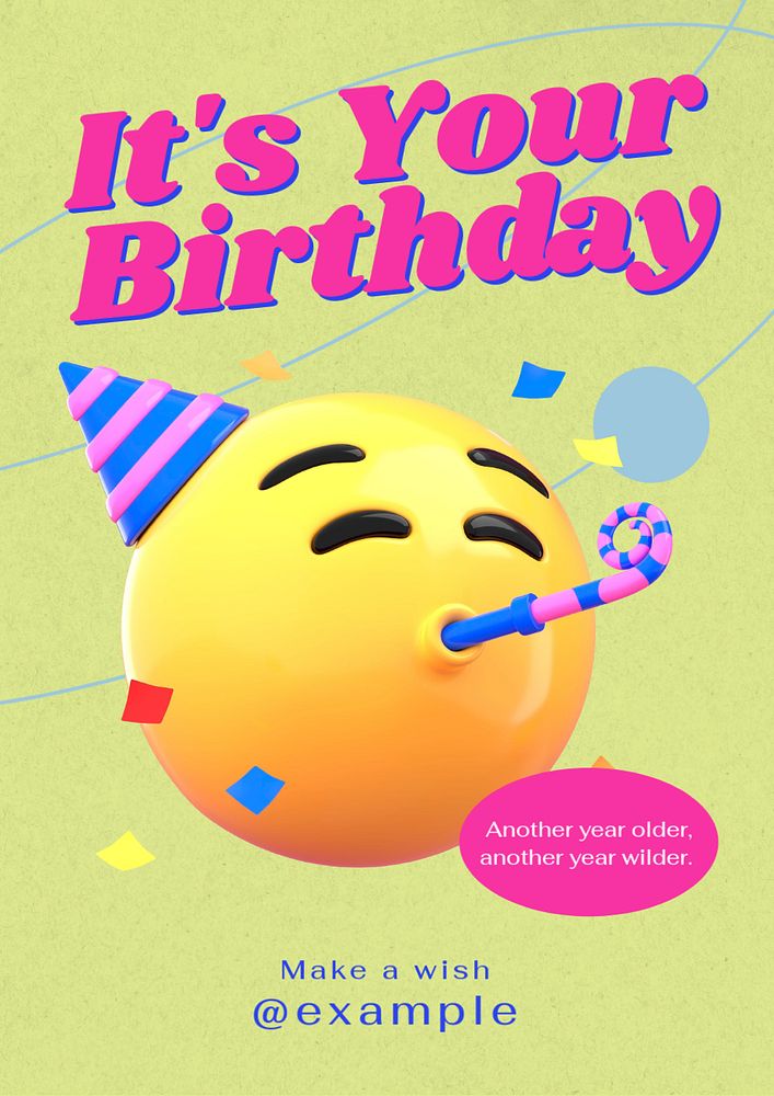 Birthday wish  poster template, editable text and design