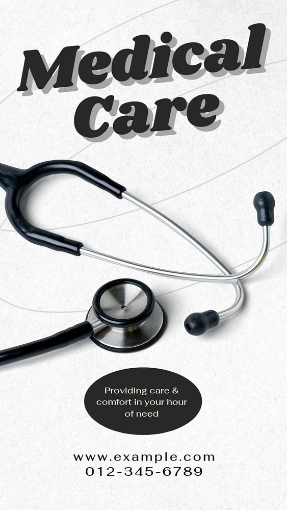 Medical care  Instagram story template, editable text