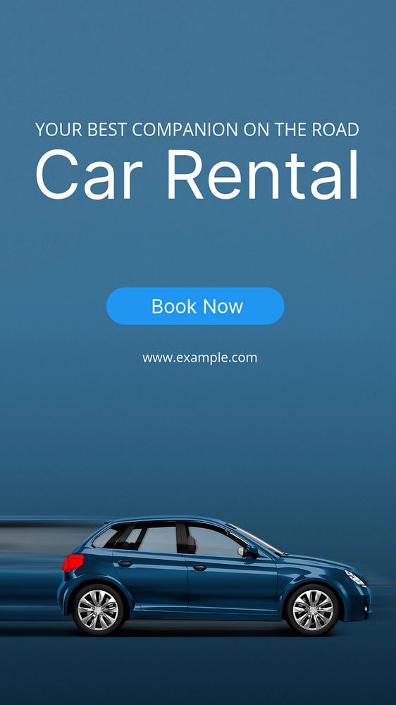 Car rental Instagram story template, editable text