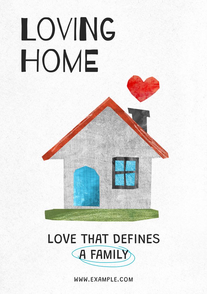 Loving home poster template, editable text and design