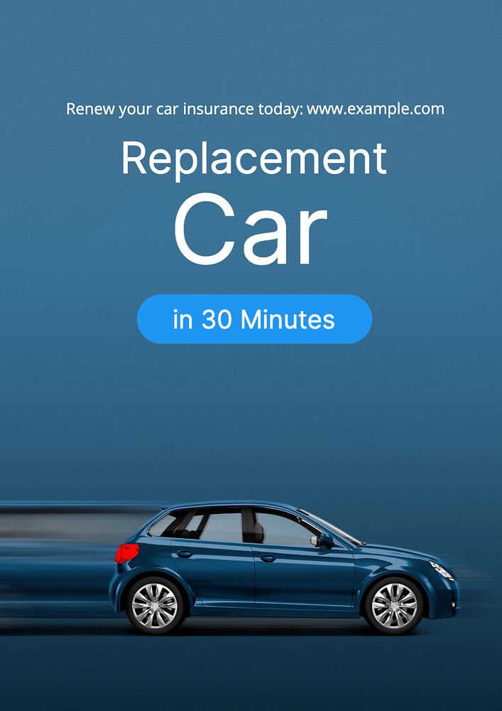 Car insurance poster template, editable text and design