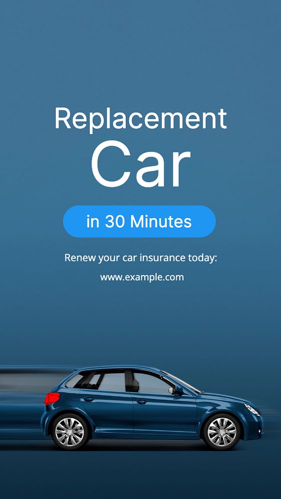 Car insurance Instagram story template, editable text