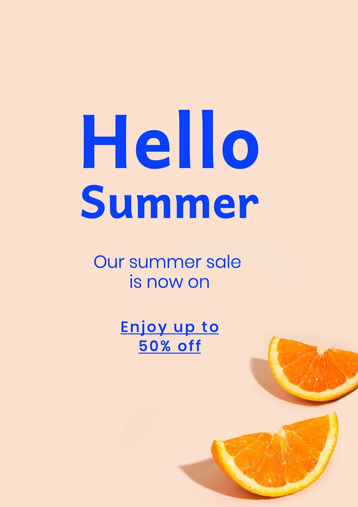 Summer sale  poster template, editable text and design