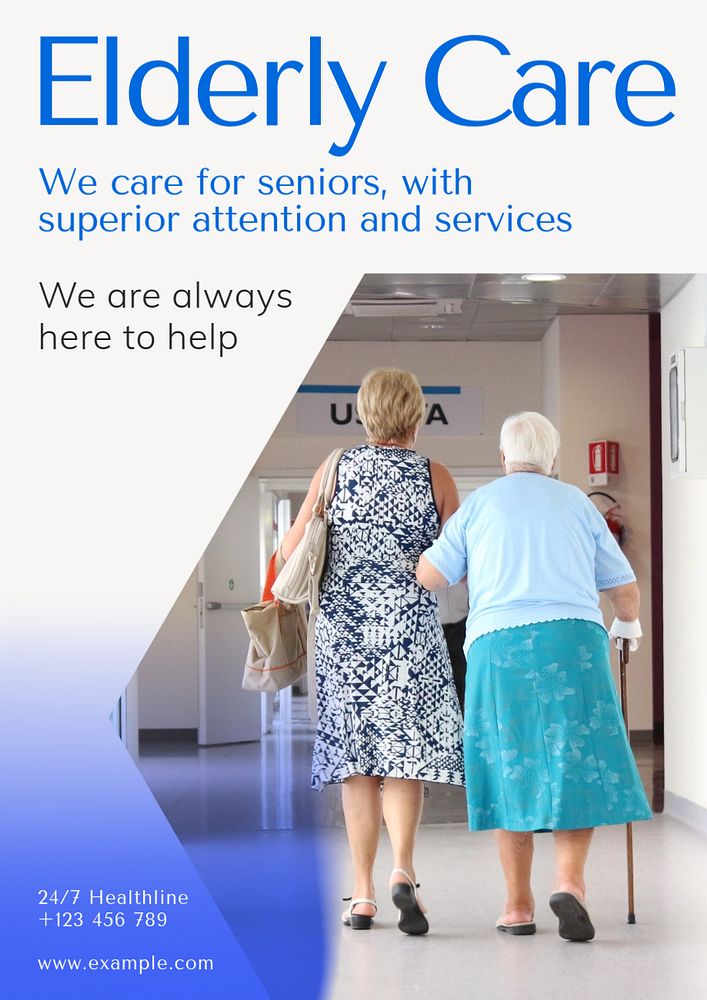 Elderly care  poster template, editable text and design