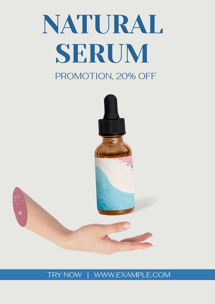 Natural serum  poster template, editable text and design