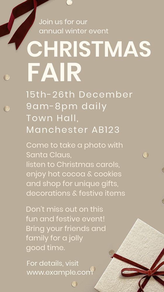 Christmas fair Instagram story template, editable text