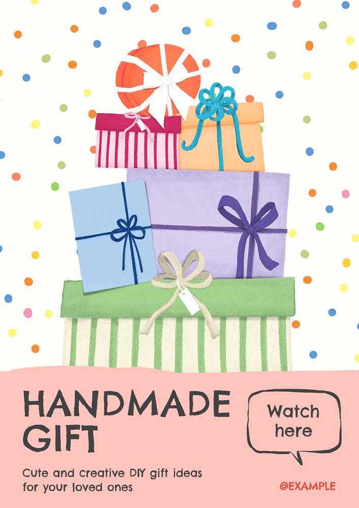 Handmade gift poster template, editable text and design