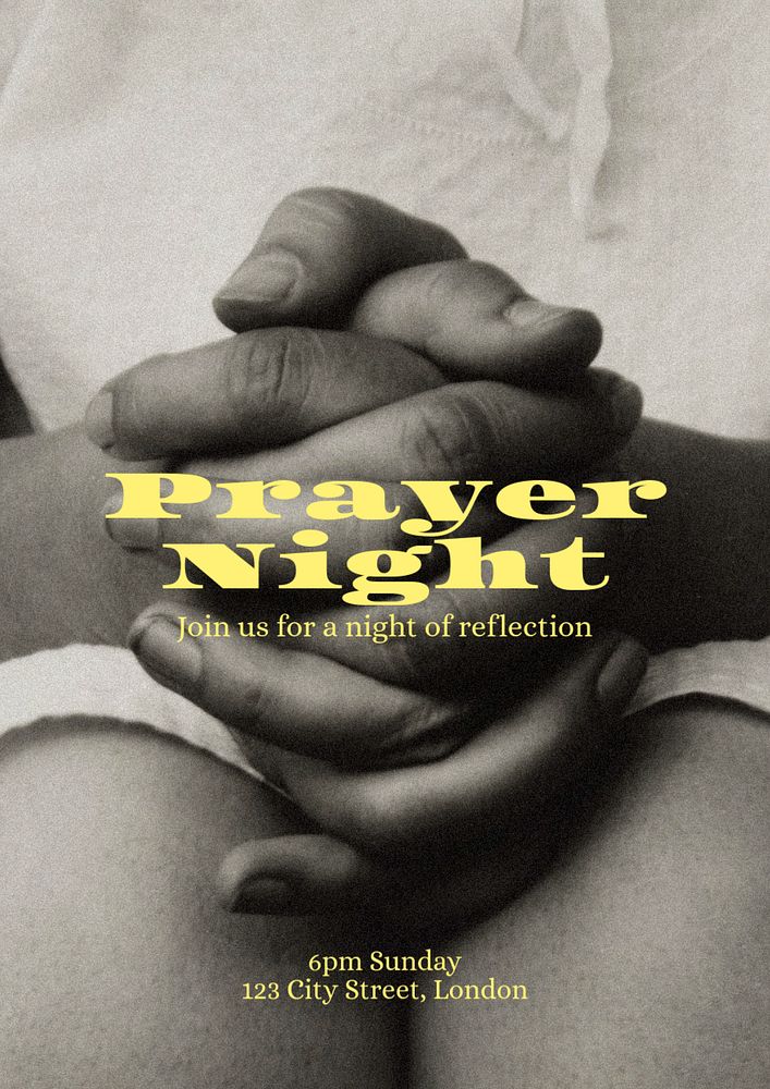 Prayer night  poster template, editable text and design