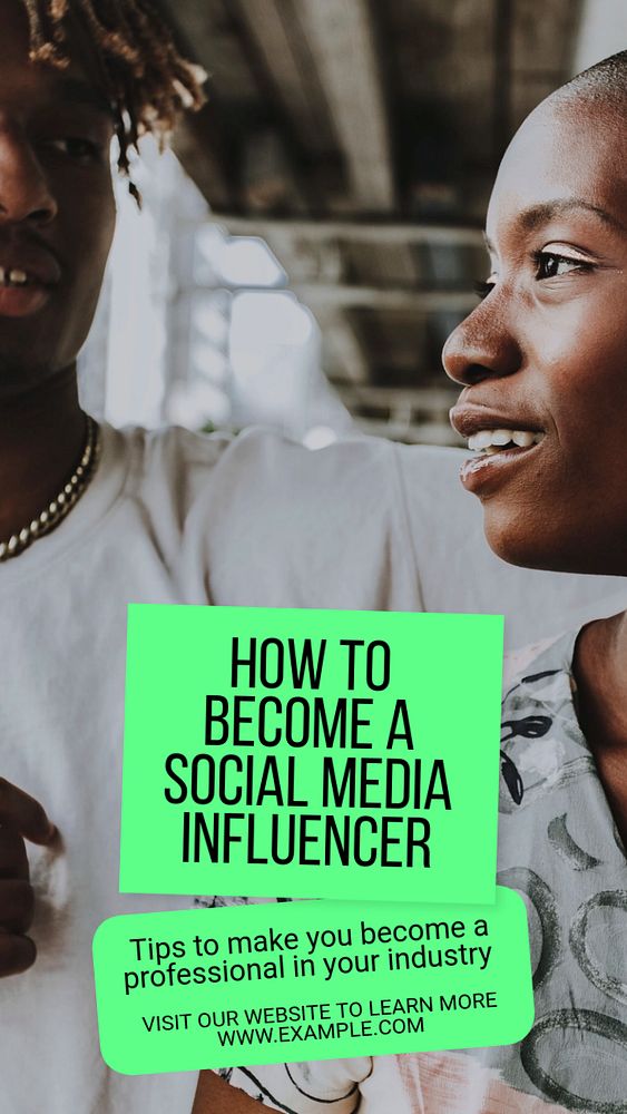 Social media influencer  Instagram story template, editable text