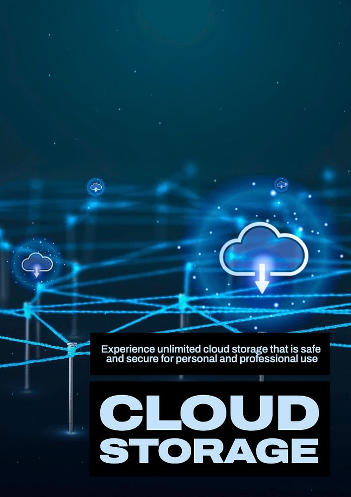 Cloud storage  poster template, editable text and design