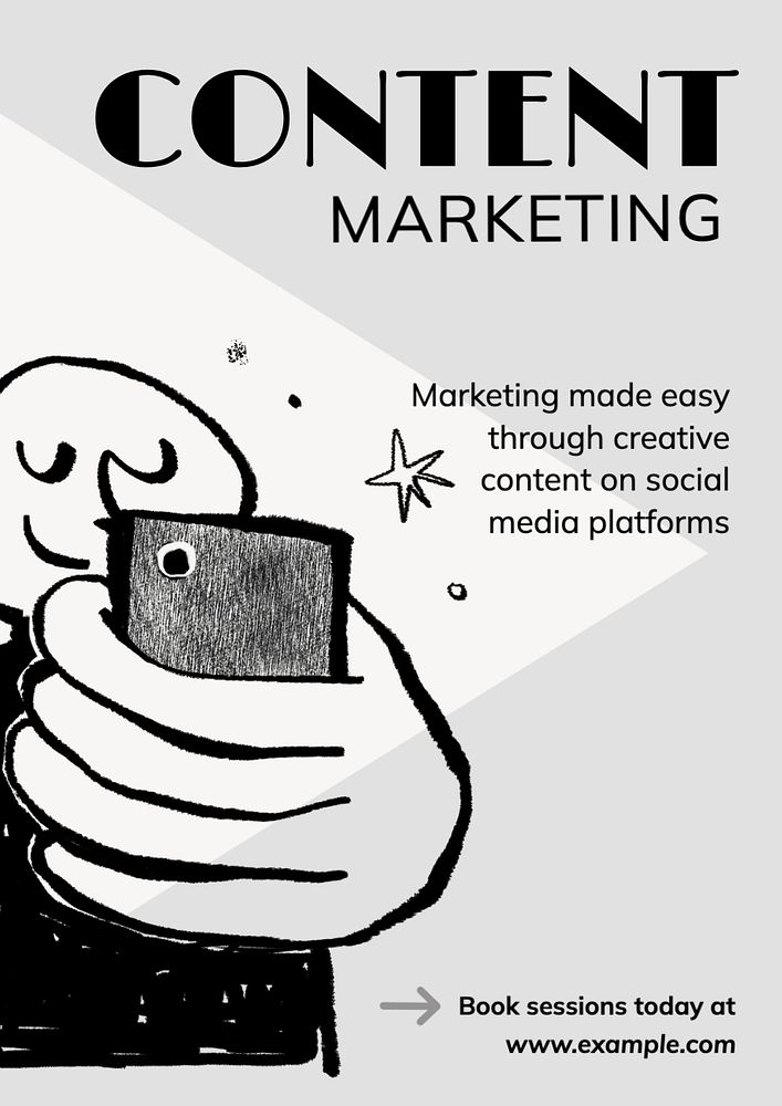 Content marketing  poster template, editable text and design