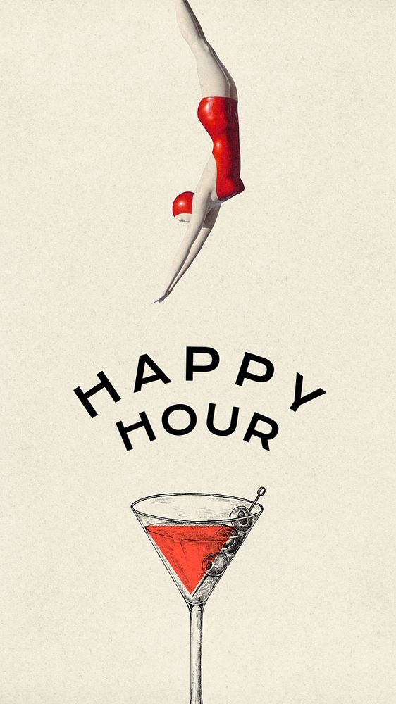 Happy hour Instagram story template, editable text