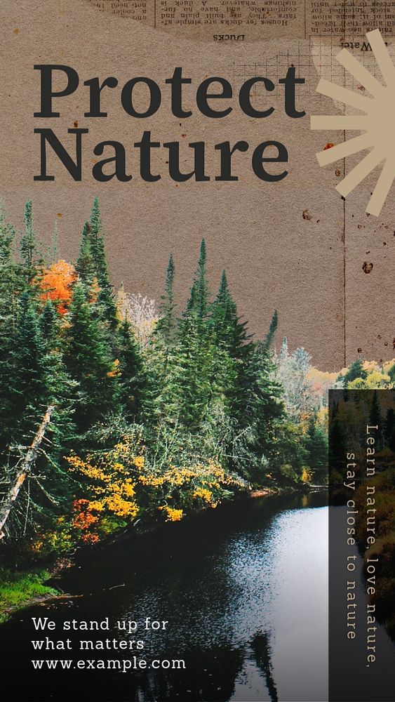 Protect nature Instagram story template, editable text