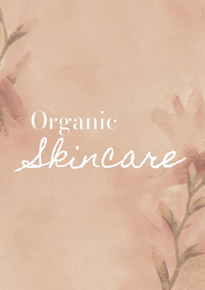 Organic skincare poster template, editable text and design