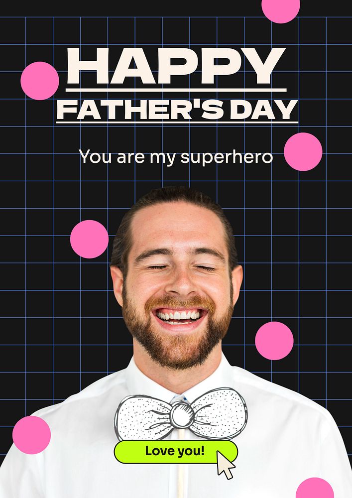 Father's day  poster template, editable text and design