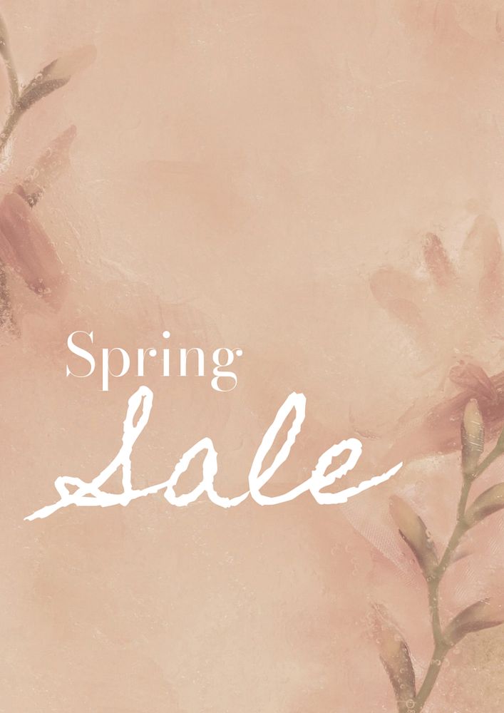 Spring sale poster template, editable text and design