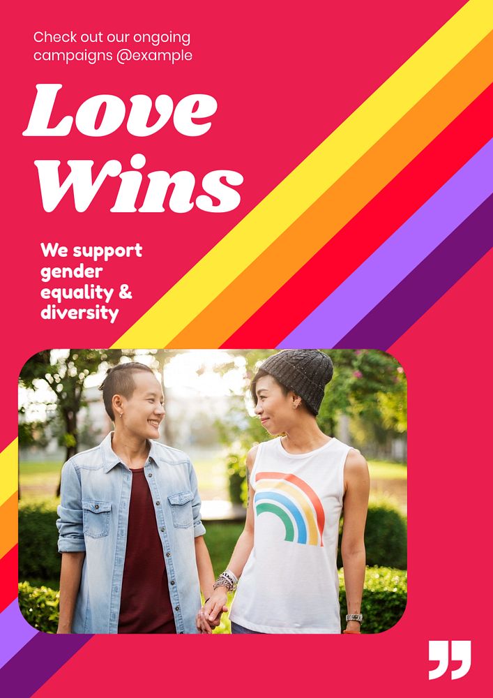 Love wins  poster template, editable text and design