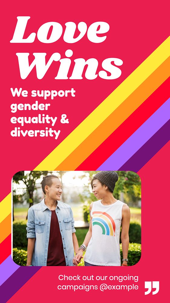 Love wins  Instagram story template, editable text