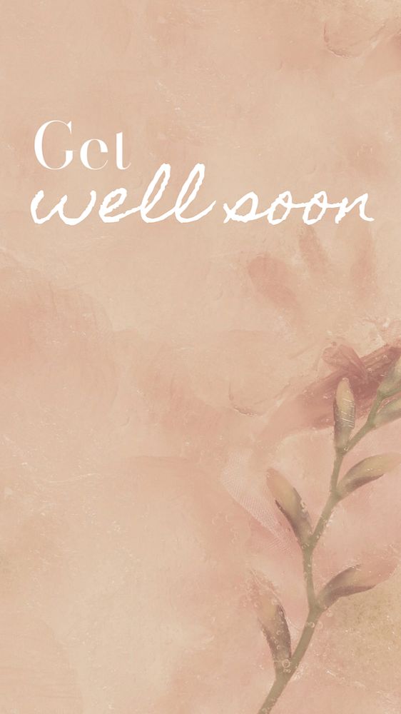 Get well soon Instagram story template, editable text