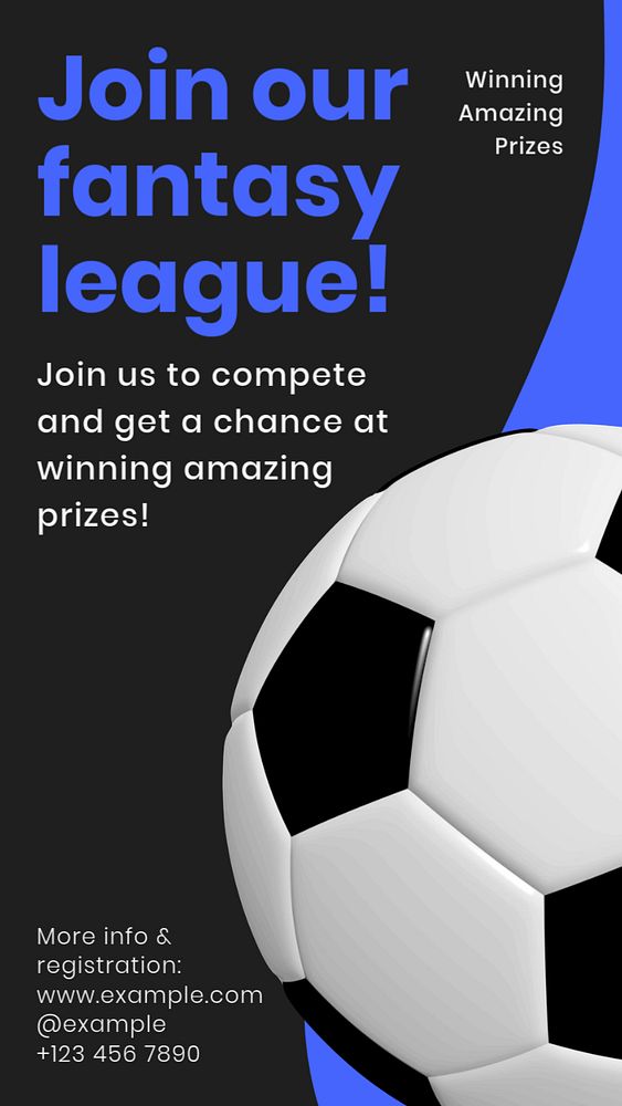 Join our league Instagram story template, editable text