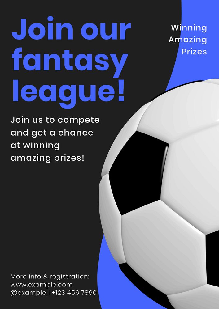 Join our league poster template, editable text and design