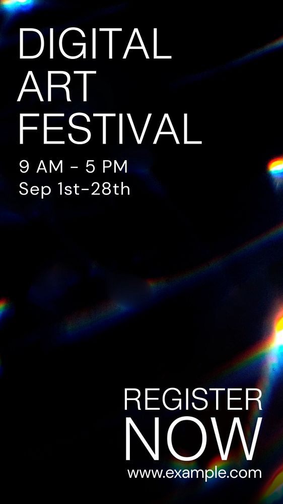 Digital art festival Instagram story template, editable text