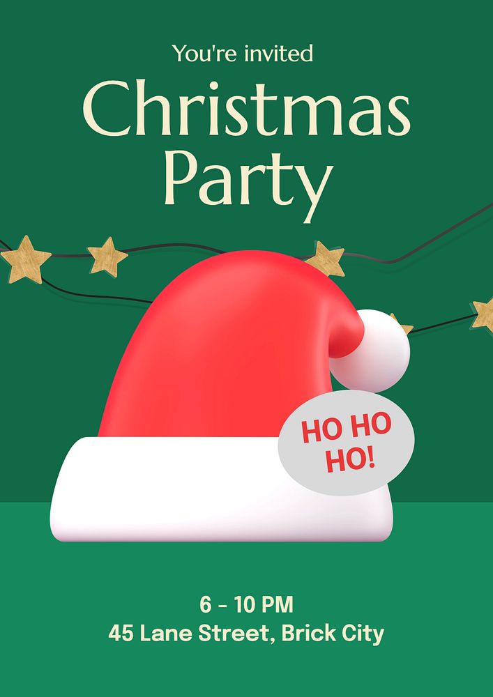 Christmas party  poster template, editable text and design