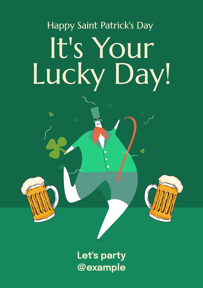 Saint patrick's day  poster template, editable text and design