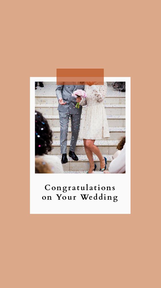 Happy wedding  Instagram story template, editable text