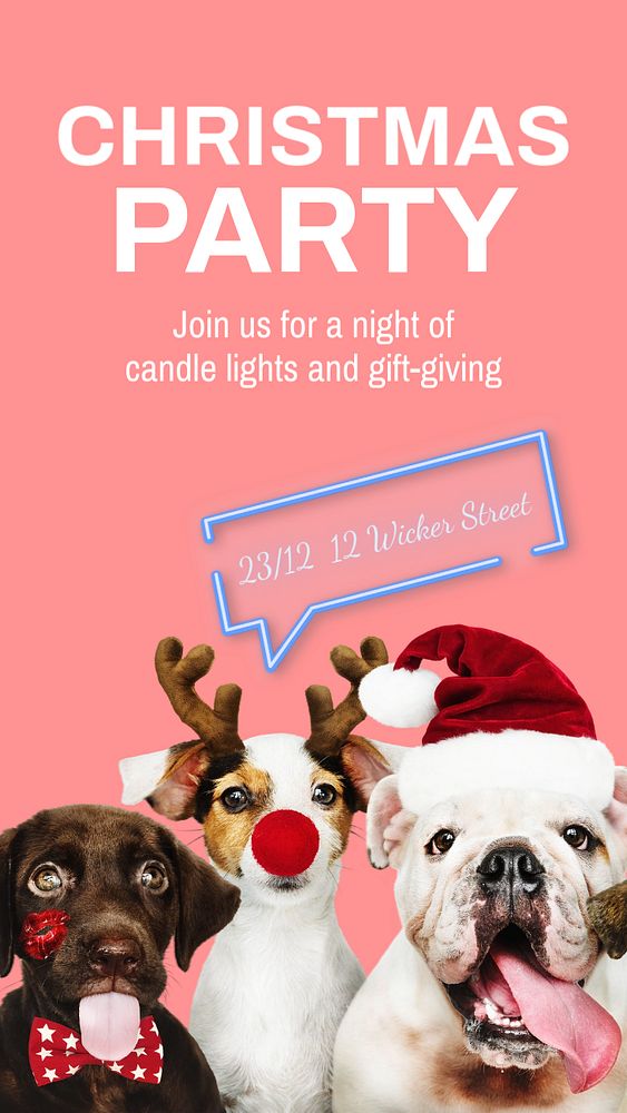 Christmas party Instagram story template, editable text