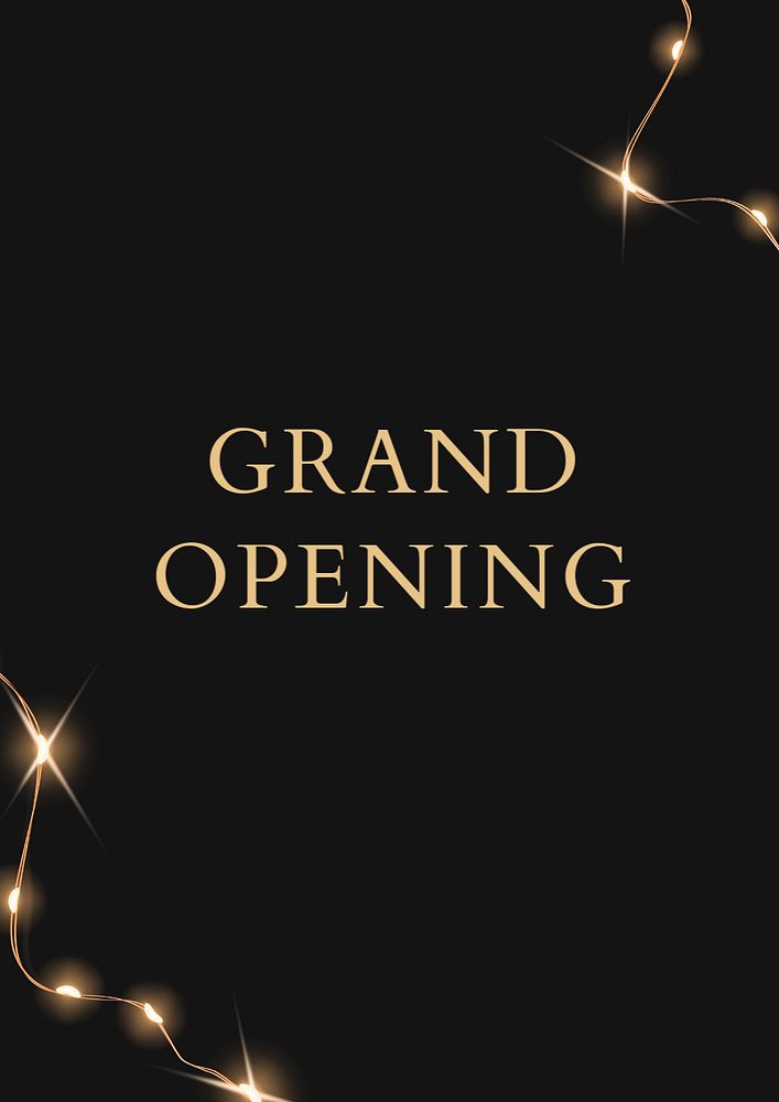 Grand opening poster template, editable text and design