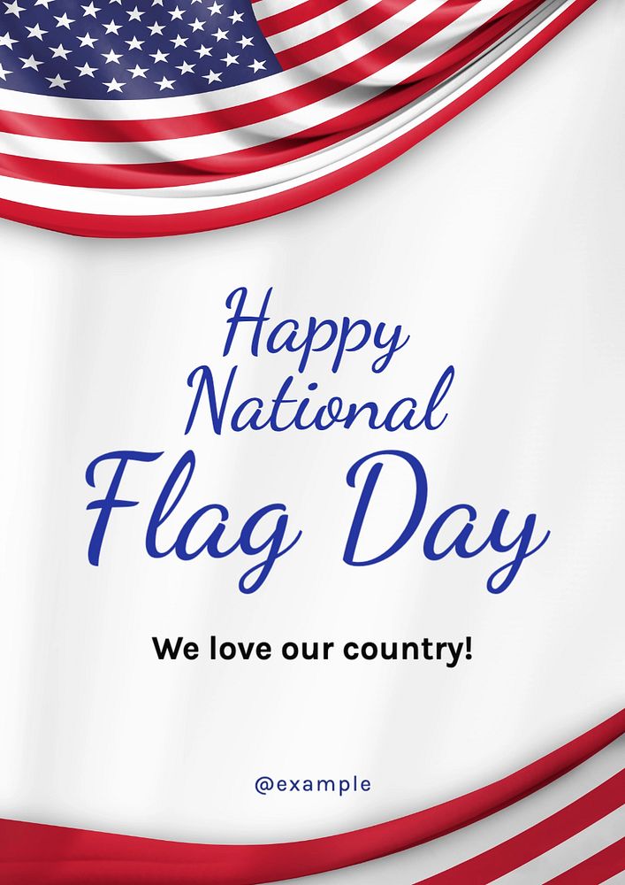 National Flag Day poster template, editable text and design