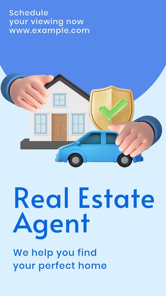 Real estate agent  Instagram story template, editable text