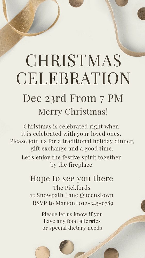 Christmas celebration Instagram story template, editable text