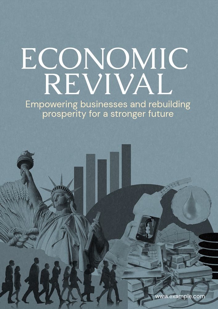 Economic revival poster template, editable text and design