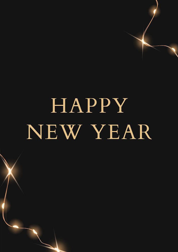 Happy New Year poster template, editable text and design