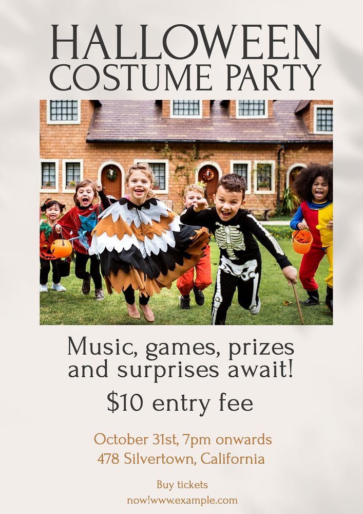 Halloween costume party  poster template, editable text and design