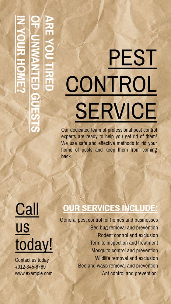 Pest control service Instagram story template, editable text