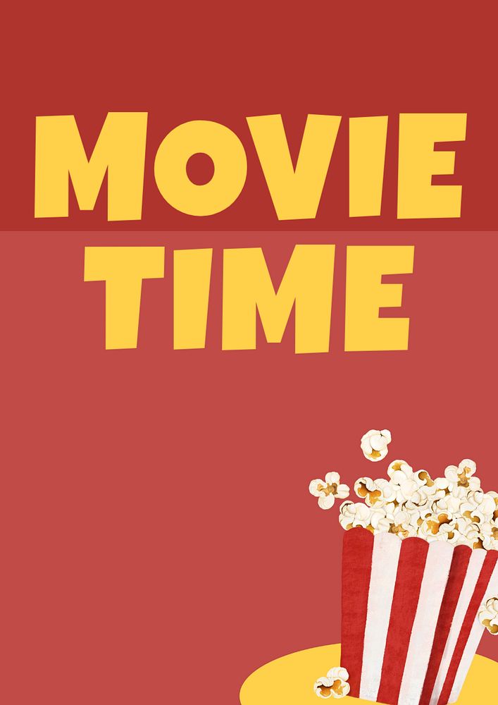 Movie time poster template, editable text and design