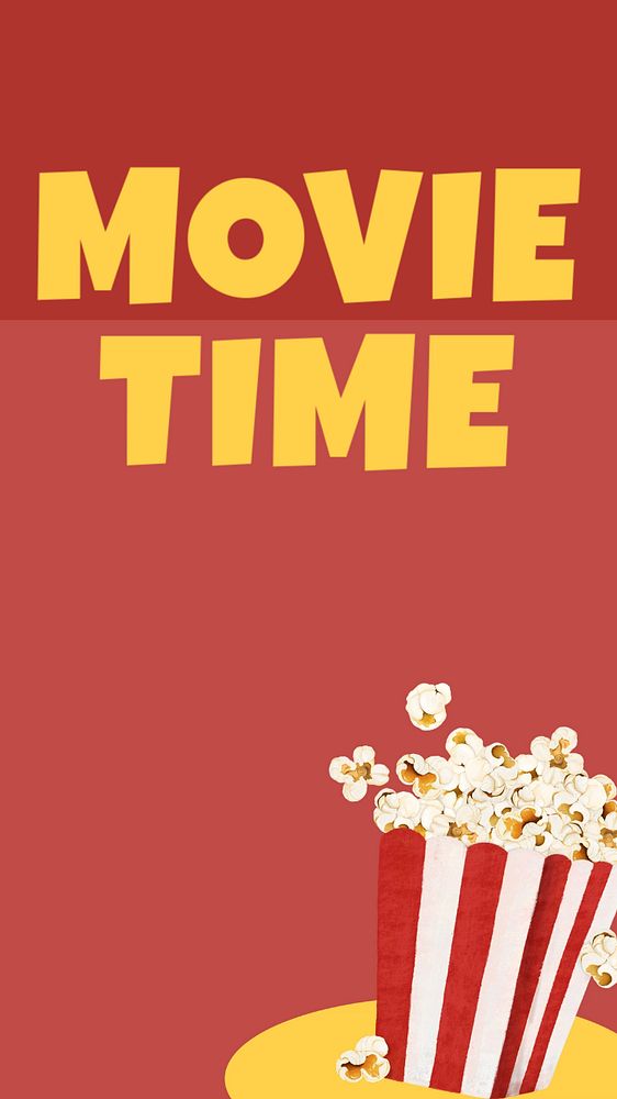 Movie time Instagram story template, editable text