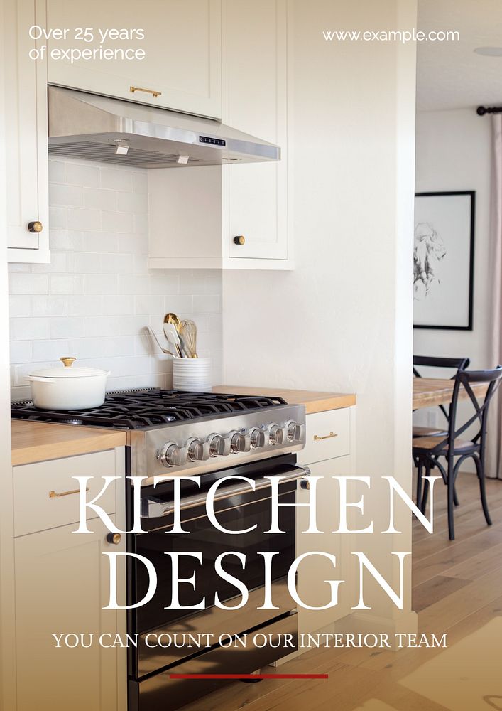 Kitchen design  poster template, editable text and design