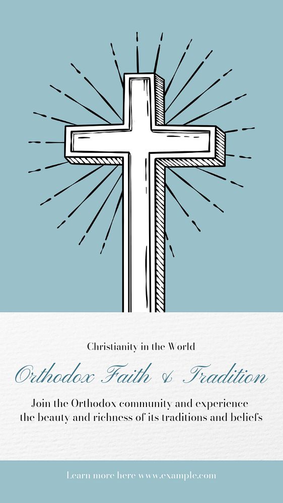 Orthodox faith  Instagram story template, editable text