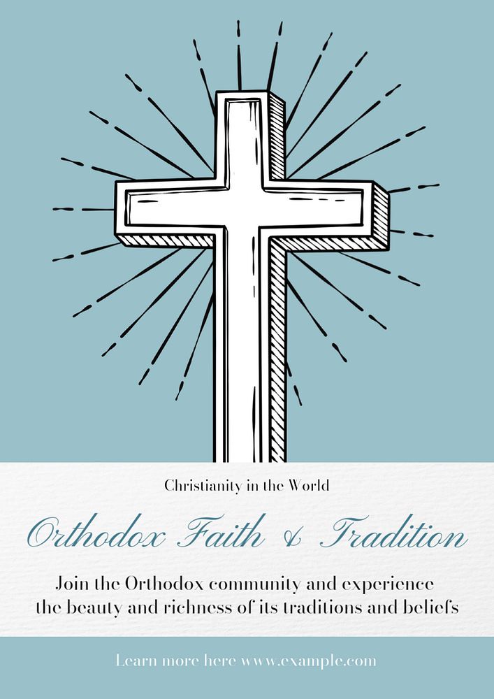 Orthodox faith  poster template, editable text and design